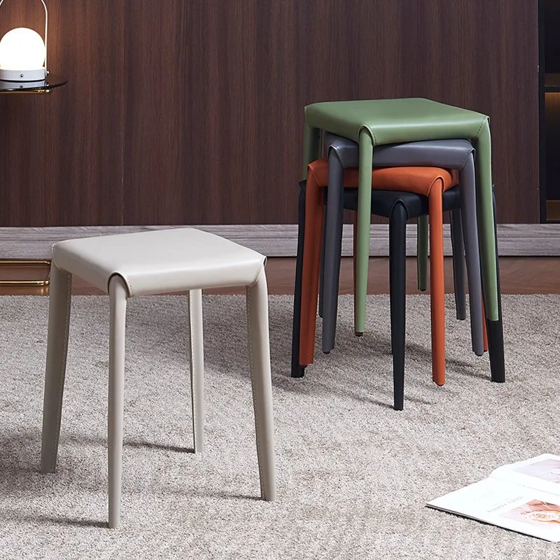 Leather stackable stool